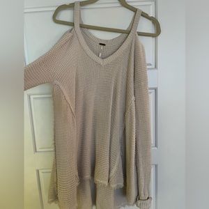 Oversized open shoulder free people sweater